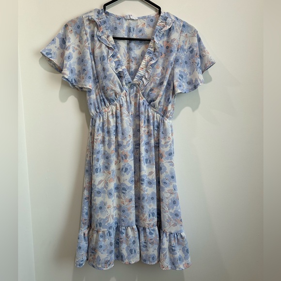 Blue patterned dress - Picture 1 of 4